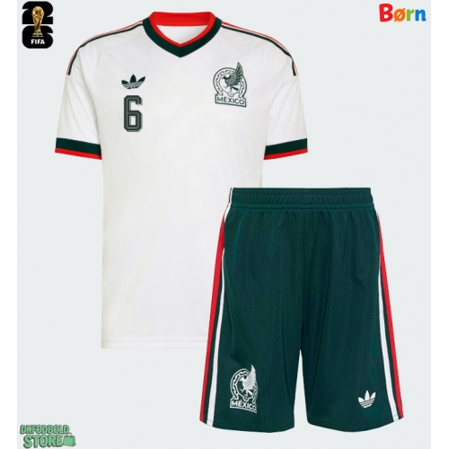 Mexico Erik Lira #6 Replika Babytøj Udebanesæt Børn VM 2026 Kortærmet (+ Korte bukser)
